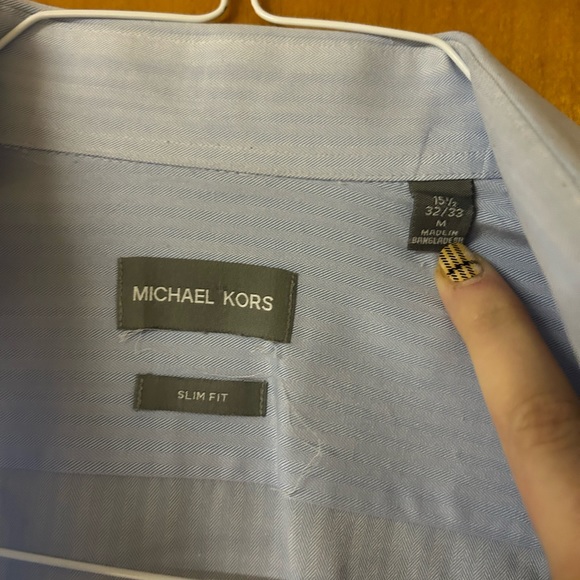 Michael Kors Medium Blue Dress Shirt - Picture 4 of 6